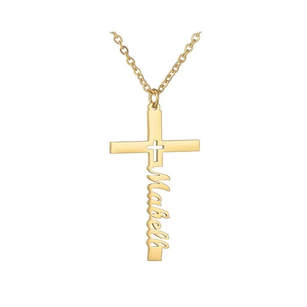 Custom Letter Cross Pendant